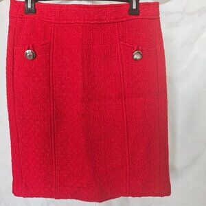 ** Banana Republic Red Textured Pencil Skirt**
